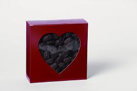 1 lb 8oz Red Heart Box with DARK Chocolate Pecans